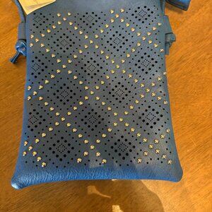 NWT American Legacy Small Faux Leather Blue with Bling Crossbody Purse